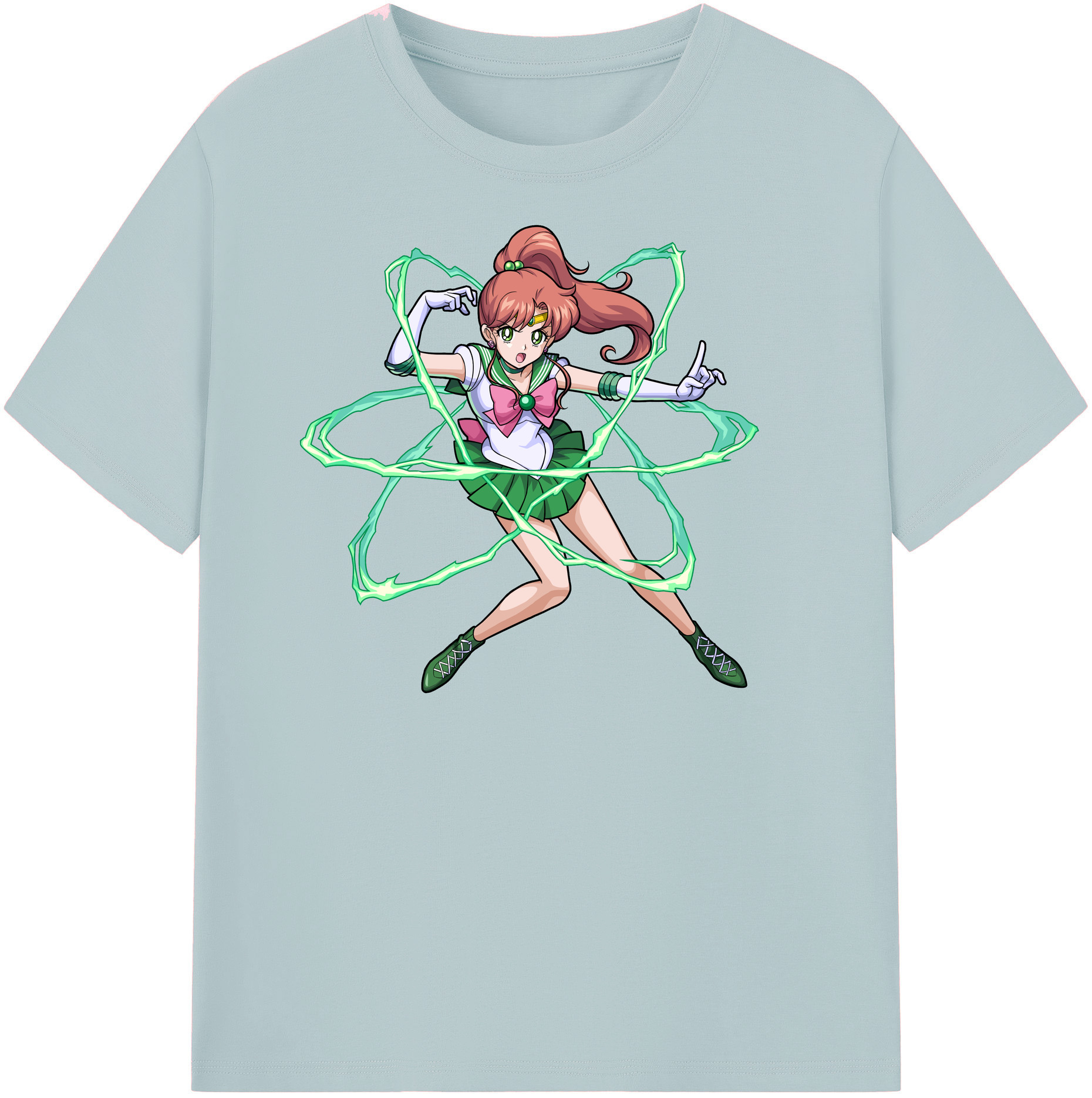 （画像用） 美少女戦士セーラームーン 木野 まこと きの まこと Sailor Moon Kino Makoto （セーラージュピター；Sailor Jupiter） 綿100％半袖Tシャツ（フロントプリント）